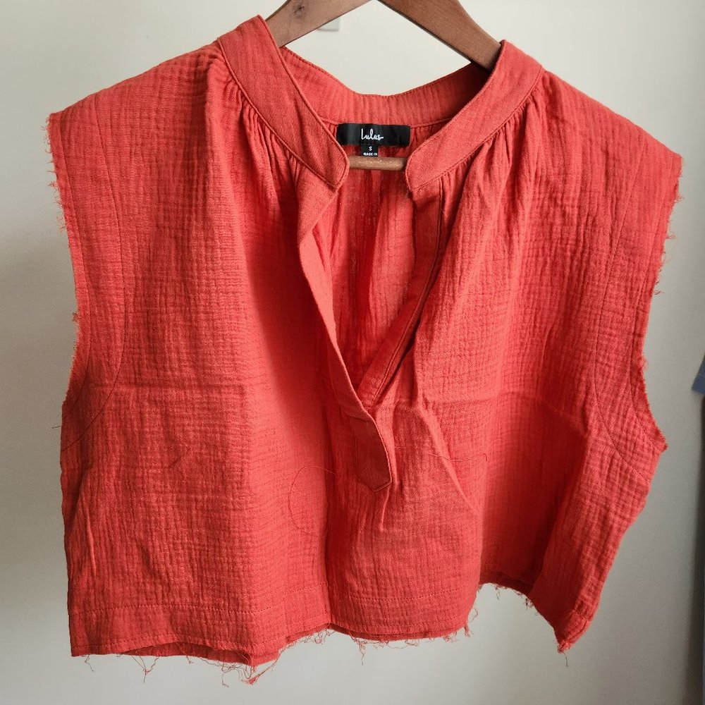 Lulus Small Cropped Gauze Shirt